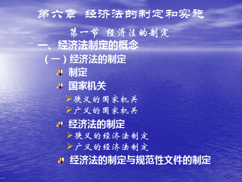 第六章  经济法的制定和实施