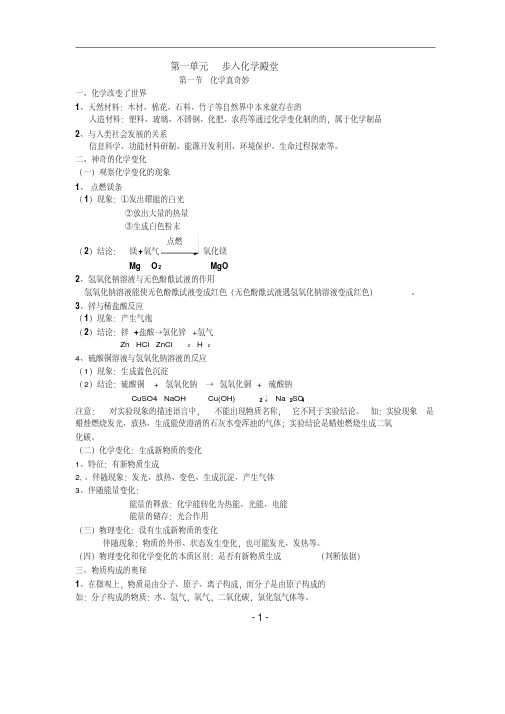 【精品】初三化学全册知识点(鲁教版)