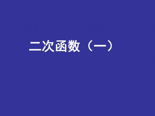 数学：23.1《二次函数》课件2(沪科版九年级上)