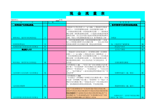 快速编制现金流量表-备注