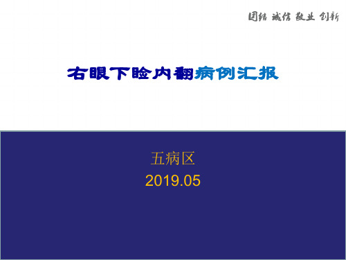 右眼下睑内翻病例汇报