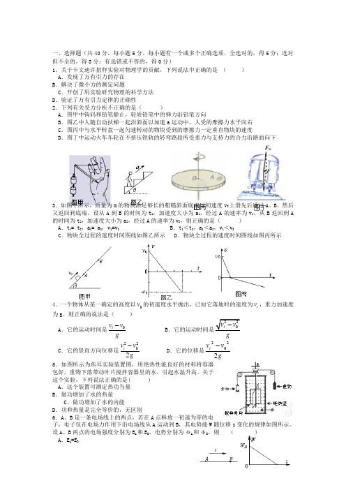 2019届江西省重点中学高三联考物理考试卷