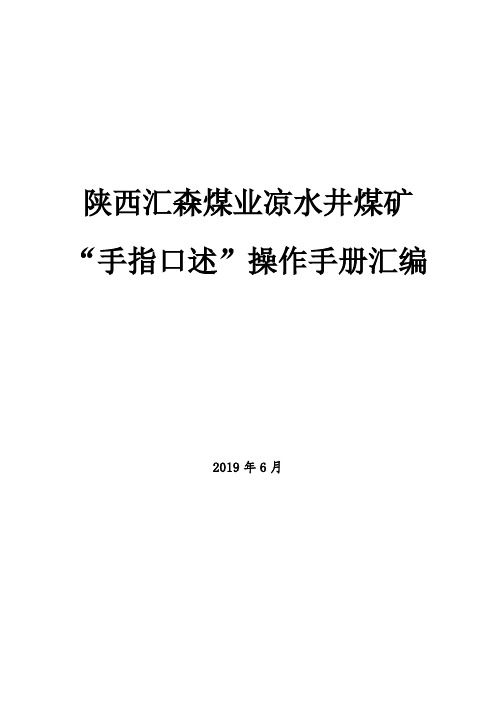 2019新编煤矿“手指口述”操作手册汇编(160个岗位,216页,凉水井煤矿编制)