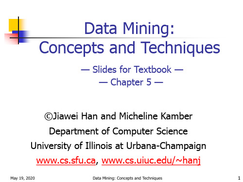 Data Mining - Concepts and Techniques CH05