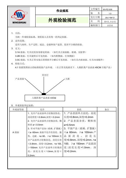 外观检验规范