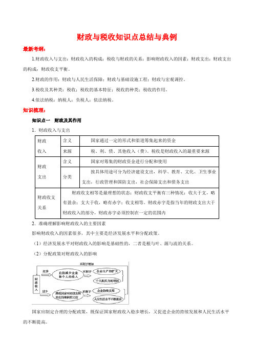 财政与税收知识点总结与典例(含详解)【强烈推荐】