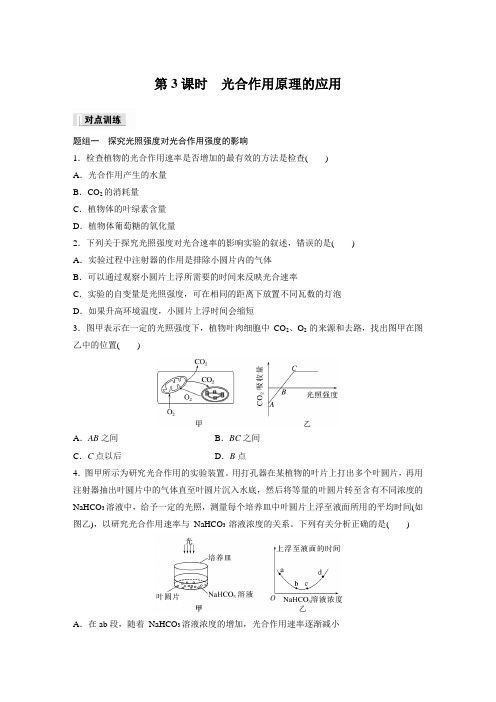 高中生物必修一 同步讲义第5章 第4节 第3课时 光合作用原理的应用