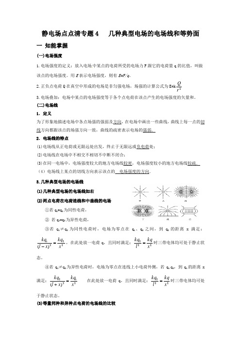 4.静电场点点清专题4    几种典型电场的电场线 等势面    2020.4.27