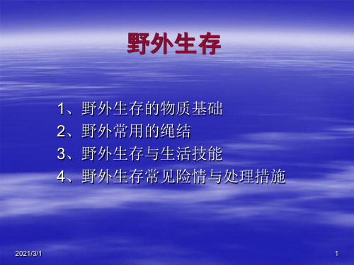 野外生存装备解析PPT精品课件