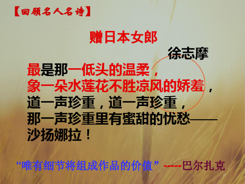 广东省江门市第一中学语文2018学年必修一课件：表达交流三 细节之中见神韵