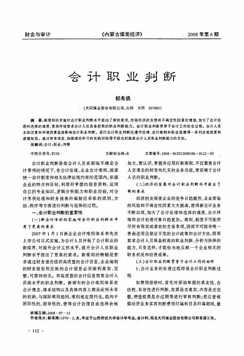 会计职业判断