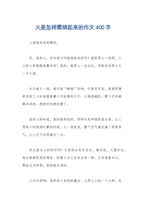 火是怎样燃烧起来的作文400字