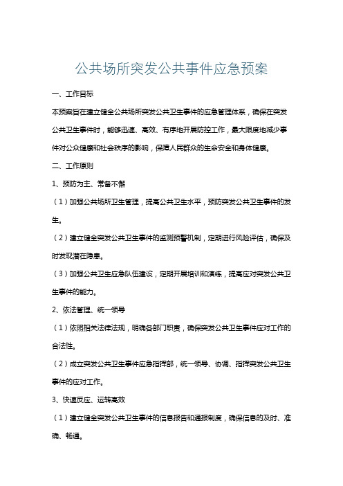 公共场所突发公共事件应急预案