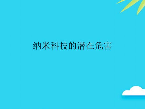 纳米科技的潜在危害优质PPT资料