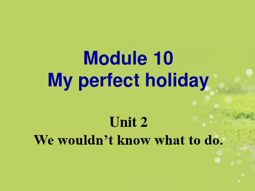 八年级英语下册《Module 10 My perfect holiday Unit 2 We wouldn’t know what to do》课件 外研版