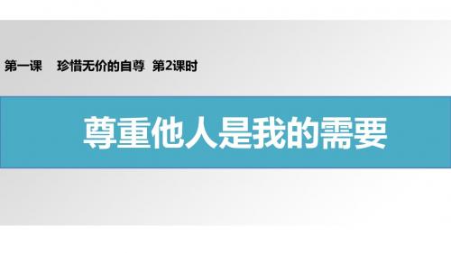 2017部编人教版道德与法治下册课件1.2 尊重他人是我的需要020