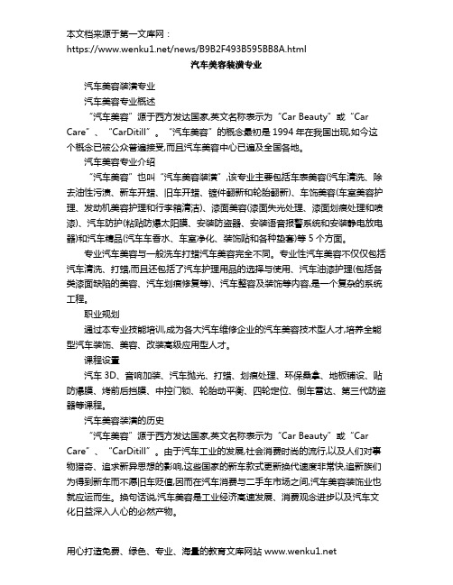 汽车美容装潢专业