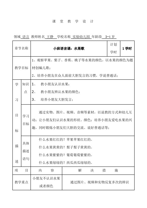 小班语言水果歌课件