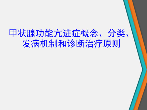 甲状腺功能亢进症概念、分类、发病机制和诊断治疗原则