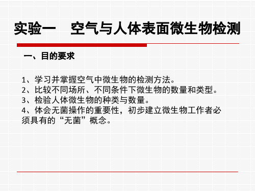 实验二 环境中微生物的检查