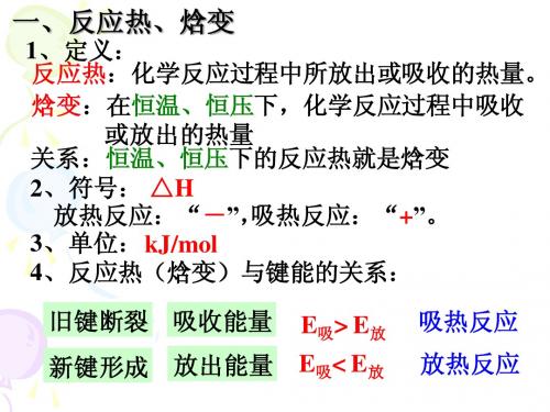 化学反应原理-专题一知识要点