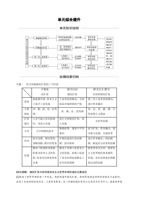 2020高考历史新增分大一轮新高考江苏专用版讲义:第七单元资本主义世界市场的形成与发展单元综合提升含解析