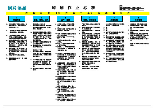 印刷作业标准