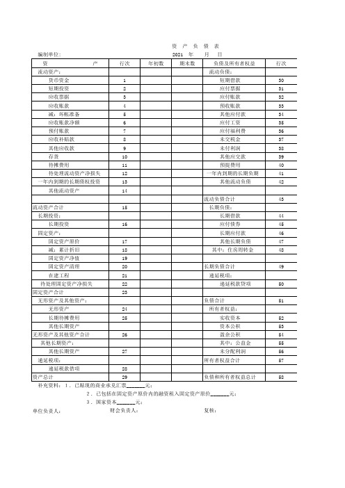 财务报表-标准版本