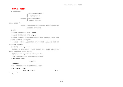 四年级数学上册 第四单元 运算律知识点总结 北师大版