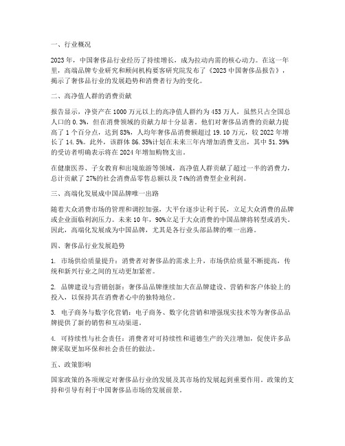 奢侈品行业年终总结报告