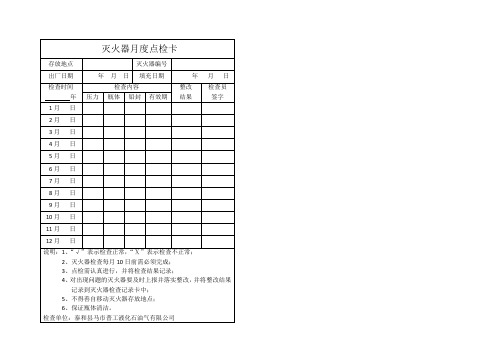 灭火器月度点检卡