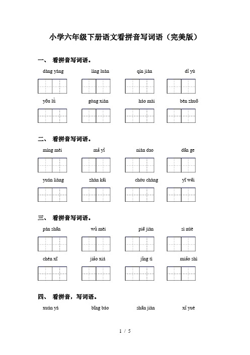 小学六年级下册语文看拼音写词语(完美版)