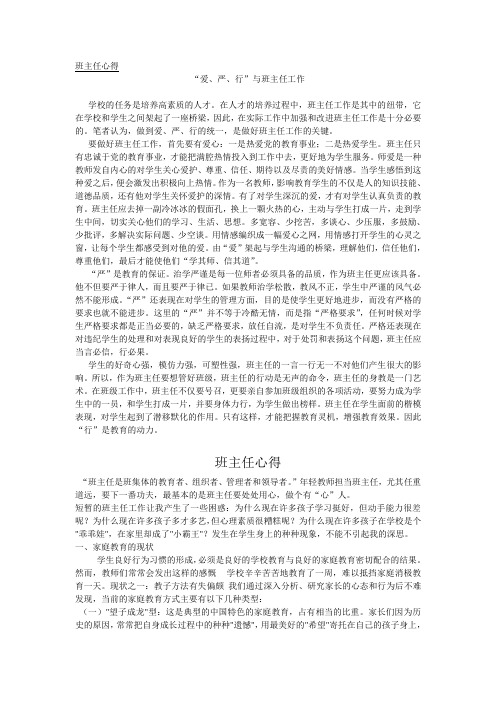 班主任心得