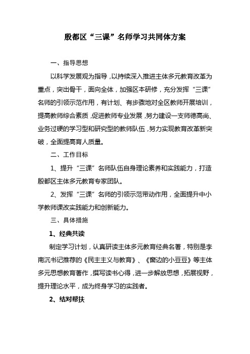 教师学习共同体方案