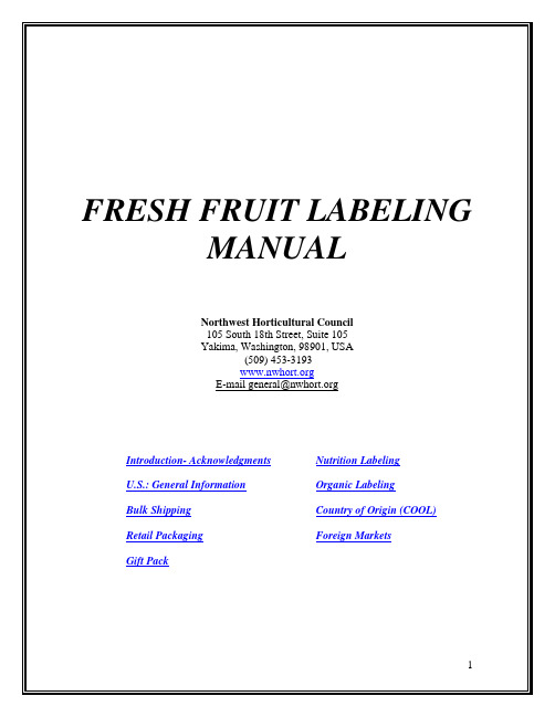 Fresh Fruit Labeling Manual