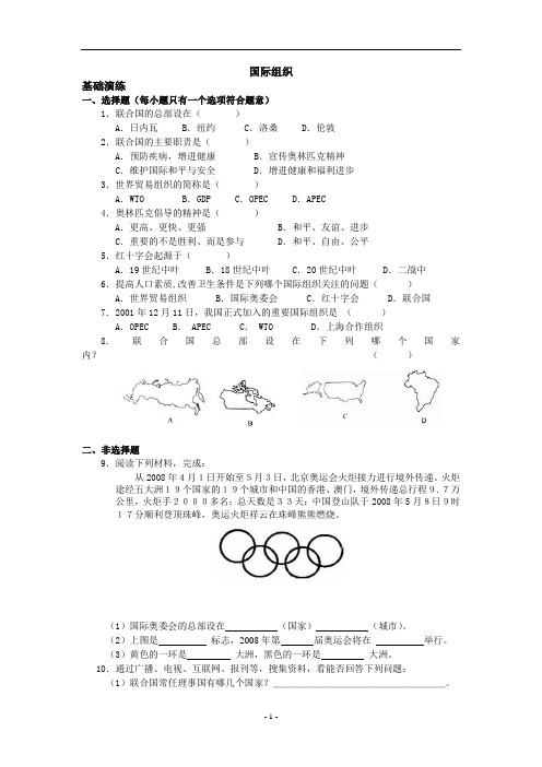 国际组织试题