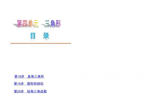 2013年天津市中考数学夺分复习课件(第4单元三角形2)