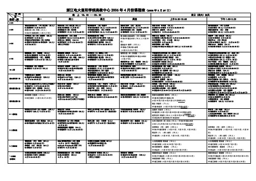 浙江电大富阳学院高教中心2006年4月份课程表(2006年3月