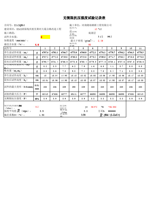 无侧限抗压强度