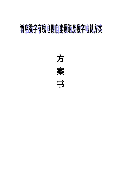 【VIP专享】酒店数字电视自建频道及数字电视方案