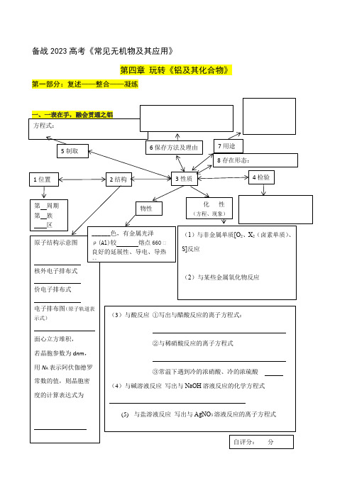 第四章玩转铝及其化合物(附带答案解析)-2023年高考化学一轮复习重难点突破讲义