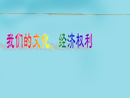 人教版初二下册政治6.0第三单元我们的文化、经济权利PPT课件(5)