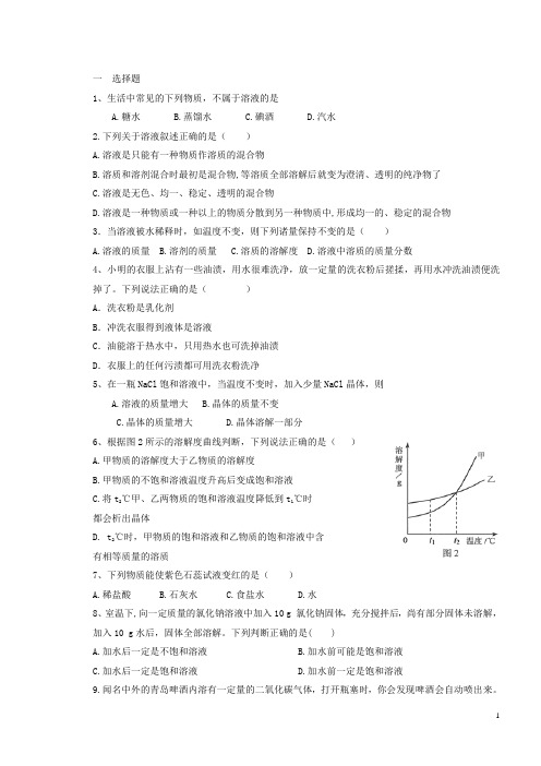 山东省文登市实验中学九年级化学10月月考试题 新人教版