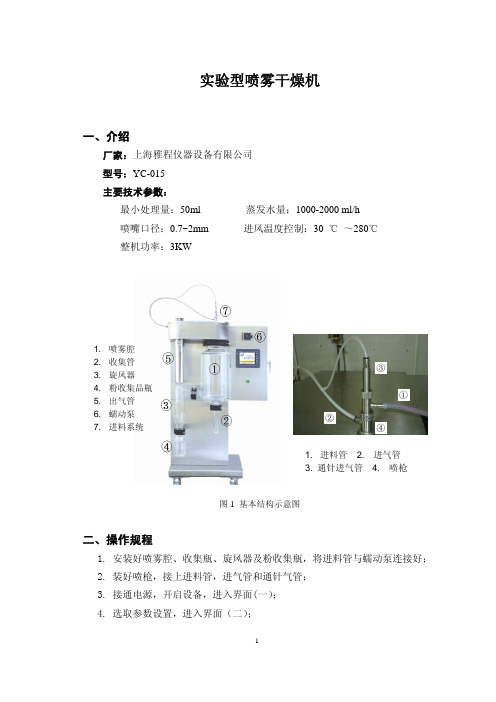 实验型喷雾干燥机操作步骤