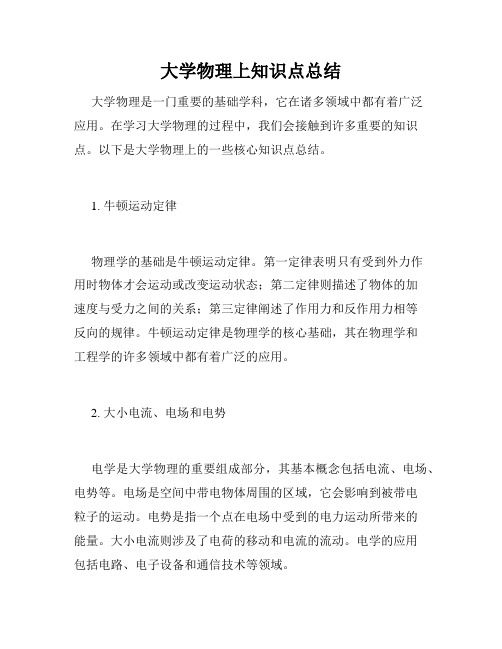 大学物理上知识点总结