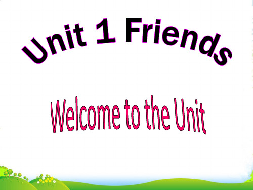 八年级英语上册 Unit 1《friends》Welcome to the unit课件 牛津译林