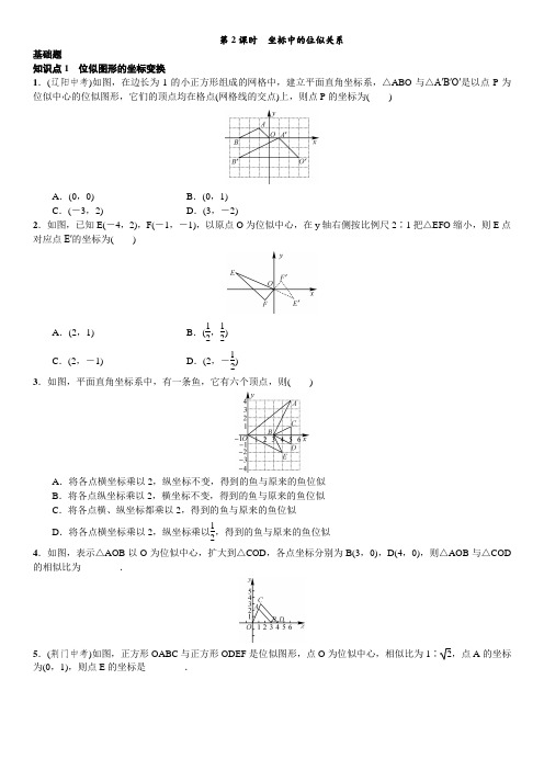 第2课时 坐标中的位似关系