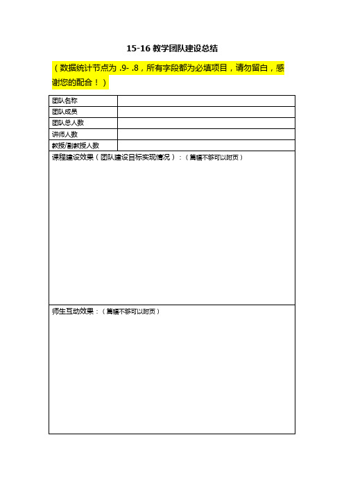 最新整理教学团队建设总结.doc