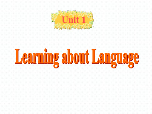 新人教版高中英语选修10课件：Unit1 Learning about language(共16张P