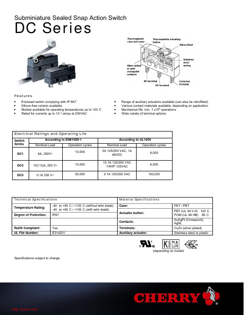 DC1C-A1AA;DC3C-A1LB;DC2CA1RB;DC2C-AWAA;DC3C-A1AA;中文规格书,Datasheet资料